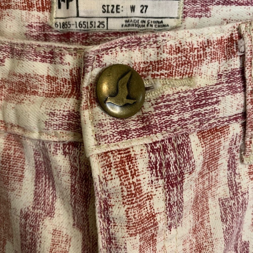 Free People Pink Pattern Crop Jeans Size 27 - Picture 5 of 10